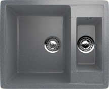 Двухсекционная реверсивная мойка ULGRAN U-106 темно-серый — 