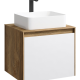 Тумба с раковиной Aqwella 5 Stars Mobi 60 подвесная, дуб балтийский,белый (раковина Триумф)  (MOB0106DB+MOB0706W+641266)