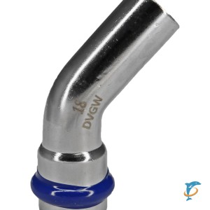 Уголок 45° однораструбный для нержавеющей трубы Millennium 15х15 (UPTN4515)