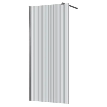 Душевая перегородка Azario Walk-in 1200х1950 рифленое стекло 8 мм, профиль графит матовый (AZ-251-120-MGR-CRF) — открытая кабина, полностенная, двери раздвижные, габариты (ШхВхД): 90x90x196 см