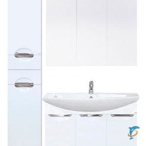 Мебель для ванной Misty Лаванда 80 с левым пеналом (Э-Лав01080-011Пр+1.WH50.1.524+Э-Бал04080-011+Э-Лав05035-011Л)