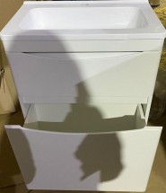 Тумба для комплекта El Fante Бергамо мини 80 Люкс антискрейтч белый, PLUS напольная 2 ящика — 