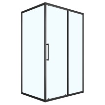 Душевое ограждение Loranto 120x90x190 раздвижная дверь, универсальная, прозрачное стекло 6 мм, профиль черный матовый (CS-AB02B-129) &mdash; 