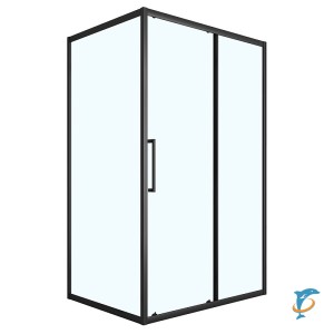 Душевое ограждение Loranto 120x90x190 раздвижная дверь, универсальная, прозрачное стекло 6 мм, профиль черный матовый (CS-AB02B-129)  (CS-AB02B-129)