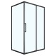 Душевое ограждение Loranto 120x90x190 раздвижная дверь, универсальная, прозрачное стекло 6 мм, профиль черный матовый (CS-AB02B-129)  (CS-AB02B-129)