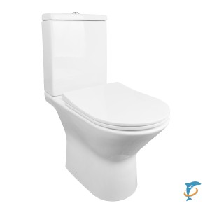 Унитаз-компакт Azario Fretta new 370х615х790 напольный, безободковый в комплекте с бачком и сиденьем дюропласт, микролифт (AZ-1223) (AZ-1223)