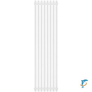 Стальной трубчатый радиатор STOUT TUBE QUADRO 8 секций нижнее правое подключение QV40-1750-8 R RAL1T104S9016 (белый муар), STQV4017508RRAL1T104S9016  (STQV4017508RRAL1T104S9016)