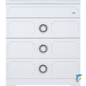 Тумба с раковиной Misty Лейла 70 с 3 ящ. белая  (Пр-Лей01070-013Я+Р-Евв14070-Д)