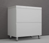Тумба с раковиной напольная Style Line Манхэттен 80 2 ящика PLUS, белый матовый — Тумба с раковиной Style Line Амстердам 60