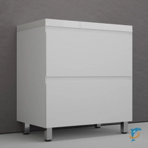 Тумба с раковиной напольная Style Line Манхэттен 80 2 ящика PLUS, белый матовый  (ЛС-00002371+СС-00002465)
