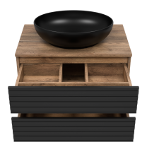 Тумба под раковину Brevita Dakota 70 подвесная, черная — 