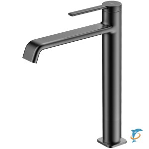 Смеситель для раковины-чаши Azario VINCENTE высокий, керамический картридж, без донного клапана, графит (AZ-VPV168R26AJ)  (AZ-VPV168R26AJ)