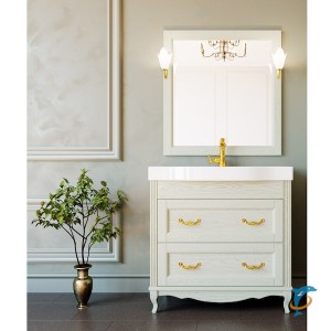 Комплект мебели ValenHouse Лиора 90 без пенала, слоновая кость, фурнитура золото  (LK90_СЗ)