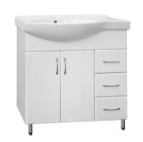 Тумба с раковиной Style Line Эко Стандарт 25 (3 ящ.) 80 (раковина умывальник Коралл 82, правая) — Тумба с раковиной Style Line Эко Стандарт 25 (3 ящ.) 80 (раковина умывальник Коралл 82, правая) ЛС-00000109 + 1.WH11.0.228