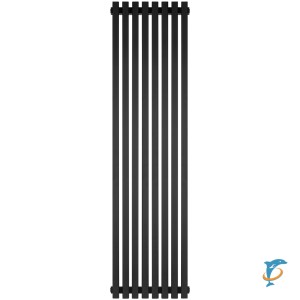 Стальной трубчатый радиатор STOUT TUBE QUADRO 8 секций нижнее правое подключение QV40-1750-8 R RAL1T103S9005 (черный матовый муар), STQV4017508RRAL1T103S9005  (STQV4017508RRAL1T103S9005)