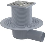 Сливной трап боковой AlcaPlast APV1321 — Сливной трап 105 × 105/50, подводка – боковая, решетка – нержавеющая сталь, гидрозатвор – комбинированный гидрозатвор SMART