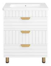 Тумба для комплекта Brevita Gloster 70 с 3 ящиками напольная, белая — 