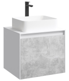 Тумба с раковиной Aqwella 5 Stars Mobi 60 подвесная, белый, бетон светлый (раковина Олимпия 560) — 