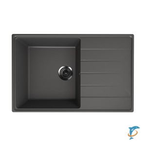Кухонная мойка Ulgran Quartz Prima 780-09, мокрый асфальт (Prima 780-09)