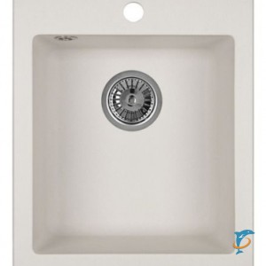 Односекционная мойка с отверстием под смеситель ULGRAN U-404 белый (U-404-331)