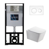 Инсталляция с панелью смыва + унитаз AZARIO Nova с сиденьем микролифт+клавиша 0011 AZ-8010-1000+AZ-8200-0011+AZ-2216 SP &mdash; 