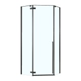 Душевое ограждение Loranto NEO 100x100x190 прозрачное закаленное стекло 8 мм, Easy clean, профиль черный, без поддона (CS-22107B-100) — 