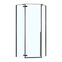 Душевое ограждение Loranto NEO 100x100x190 прозрачное закаленное стекло 8 мм, Easy clean, профиль черный, без поддона (CS-22107B-100) — 