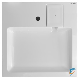 Раковина Azario Slim NEW 600х600х100 литьевой мрамор, сифон в комплекте, белая (CS00086608)  (CS00086608)