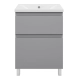 Тумба с раковиной Misty Лаки 60 (серая)  (П-Лак-01060-5012Я+Misty_RCW-140360WH)