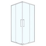 Душевое ограждение Loranto 90x90x190 раздвижная дверь, прозрачное стекло 6 мм, профиль сатин (CS-AB01S-90) &mdash; 