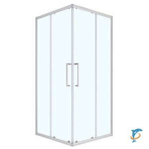 Душевое ограждение Loranto 90x90x190 раздвижная дверь, прозрачное стекло 6 мм, профиль сатин (CS-AB01S-90) (CS-AB01S-90)
