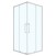 Душевое ограждение Loranto 90x90x190 раздвижная дверь, прозрачное стекло 6 мм, профиль сатин (CS-AB01S-90)