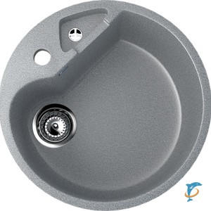 Круглая мойка с дополнительной секцией и отверстием под смеситель ULGRAN U-108 темно-серый  (U-108-309)