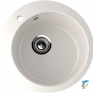 Круглая мойка с отверстием под смеситель ULGRAN U-405 белый (U-405-331)