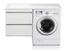 Тумба с раковиной El Fante Даллас 100 Люкс PLUS подвесная, белая, правая/левая — Тумба для комплекта El Fante подвесная Даллас 100 Люкс белая PLUS 