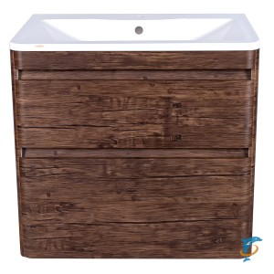 Тумба с раковиной El Fante Атлантика 80 Люкс PLUS подвесная, старое дерево  (ЛС-00000664 + ЛС-00000616)