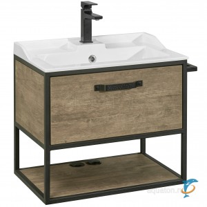 Тумба с раковиной Aquaton Лофт Фабрик 65 дуб кантри с раковиной Фабиа 65 (1A242301LTDY0 + Aquaton_1A708731FB010)