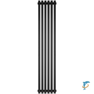 Стальной трубчатый радиатор STOUT TUBE QUADRO 6 секций нижнее центральное подключение QV40-1750-6 CU RAL1T103S9005 (черный матовый муар), STQV4017506CURAL1T103S9005 (STQV4017506CURAL1T103S9005)