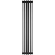 Стальной трубчатый радиатор STOUT TUBE QUADRO 6 секций нижнее центральное подключение QV40-1750-6 CU RAL1T103S9005 (черный матовый муар), STQV4017506CURAL1T103S9005  (STQV4017506CURAL1T103S9005)