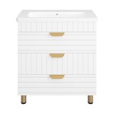 Тумба для комплекта Brevita Gloster 80 с 3 ящиками напольная, белая — 