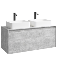 Тумба с раковиной Aqwella 5 Stars Mobi 120 подвесная бетон светлый (раковина Триумф) — 