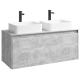 Тумба с раковиной Aqwella 5 Stars Mobi 120 подвесная бетон светлый (раковина Триумф)  (MOB0112BS+MOB0712BS+641266)
