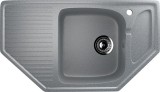 Угловая односекционная мойка с отверстием под смеситель ULGRAN U-109 темно-серый — 