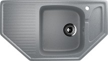 Угловая односекционная мойка с отверстием под смеситель ULGRAN U-109 темно-серый — 