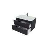 Тумба с раковиной подвесная Style Line Бергамо мини 80, люкс plus антискрейтч, графит &mdash; 