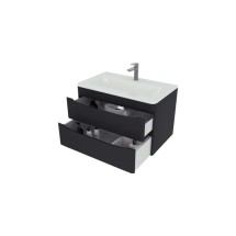 Тумба с раковиной подвесная Style Line Бергамо мини 80, люкс plus антискрейтч, графит &mdash; 