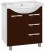 Мебель для ванной Misty Жасмин 65 с 3-мя ящиками и правым зеркалом коричневая эмаль