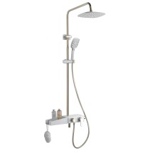 Душевая система AZARIO с поворотным изливом, керамический картридж, белый/золото (AZ-801-1) — 