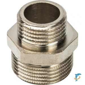 Ниппель переходной STOUT 1"1/2 - 1"1/4 НН никелированный (SFT-0004-112114)