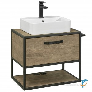 Тумба с раковиной Aquaton Лофт Фабрик 65 дуб кантри с раковиной Geometry 450х400 + столешница  (1A242301LTDY0 + Aquaton_WQ8A37000000004 + 1A242903LTDY0)